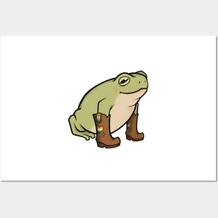 Aromantic Asexual Pride Cowboy Boots Frog Posters and Art